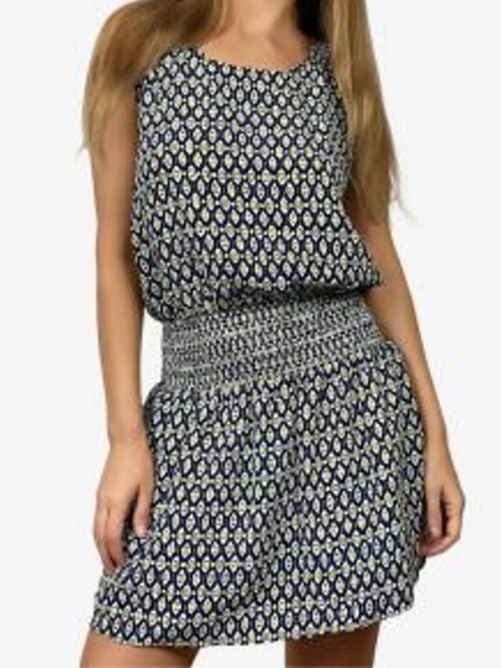 Joie 'Lawska' Print Silk Dress Blue/ Yellow Porcelain , Large